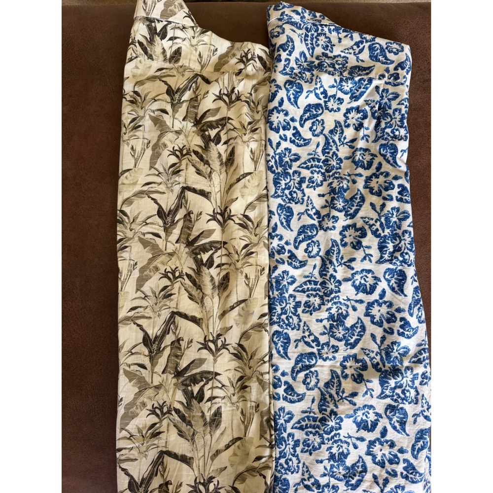 Cremieux Mens Short Sleeve Button Down Shirt Lot of 2 Floral Palm Cotton Large